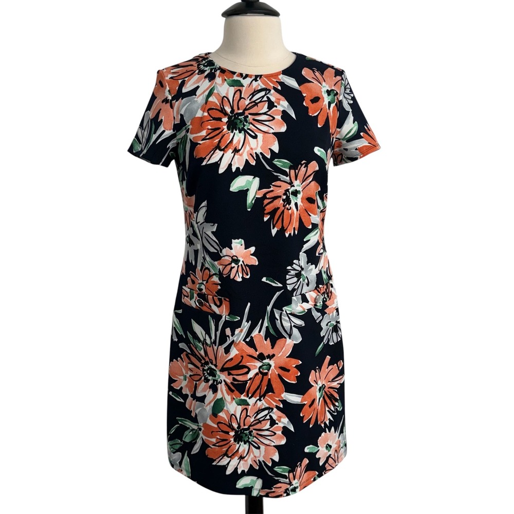 Enfocus Studio Short‎ Sleeve Floral Knee Length Shift Dress